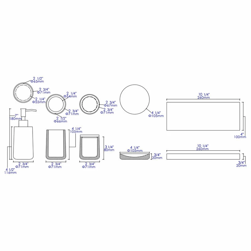 Brand new ๐ ALFI TRADE INC ALFI Brand ABCO1001 5-Piece Solid Concrete Gray Matte Bathroom Accessory Set โ๏ธ - Image 6