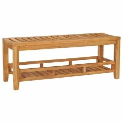 Flash Sale 🛒 Chic Teak Inc. Teak Wood Nassau Shower Stool / Bench With Shelf, 47" ✔️