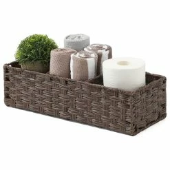 New ❤️ Brawbuy Toilet Paper Basket Hand-woven Basket, Storage Bin, Counter Vanity Organizer 🛒
