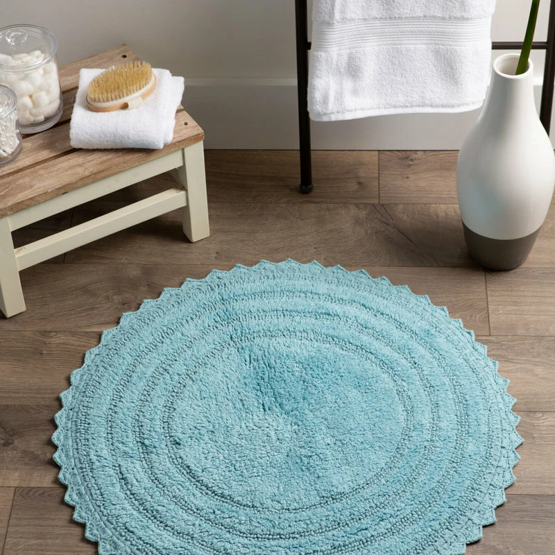 Promo π Design Imports DII Cameo Blue Round Crochet Bath Mat β¨ - Image 5