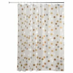 Cheapest 🛒 IDesign Gilly Dot PEVA Shower Curtain, 72"x72", Metallic ❤️