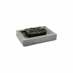 Hot Sale ✨ Rough Fusion Concrete Soap Dish, Dark Gray ✔️