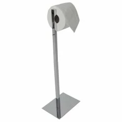 Budget 🔔 Valsan Bathrooms Essentials Free Standing Rectangular Base Toilet Paper Holder, Chrome 😉