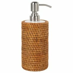 Hot Sale 🧨 KOUBOO La Jolla Rattan Liquid Soap Dispenser, Honey Brown 🥰