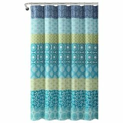 Wholesale 🌟 Lush Decor Bohemian Stripe 72x72 Shower Curtain, Blue/Green 🎉