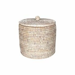 Outlet 🛒 Matahari Incorporated White Wash Rattan Toilet Paper Holder Basket, Set Of 2 🎁