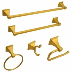 Best Sale ๐ Vanity Art LLC Vanity Art Brushed Golden Brass 5-Piece Bathroom Hardware Set LF35-BGB ๐ฏ