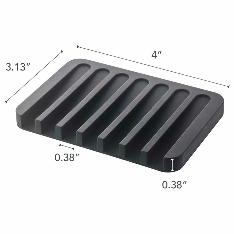 New ๐ Yamazaki Home Self-Draining Soap Tray, Silicone, Black ๐ - Image 3