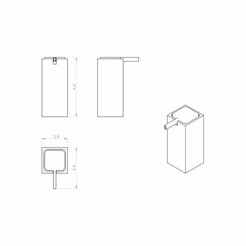 Best Sale 😀 Nameeks Square Countertop Soap Dispenser, White ⌛ - Image 3