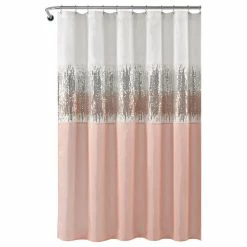 Wholesale 🎁 Lush Decor Night Sky Shower Curtain, 72"x72", Blush/White 💯
