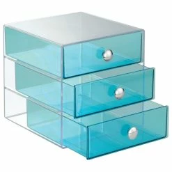 Wholesale ⭐ IDesign 3-Drawer Storage Organizer, Aqua 🤩