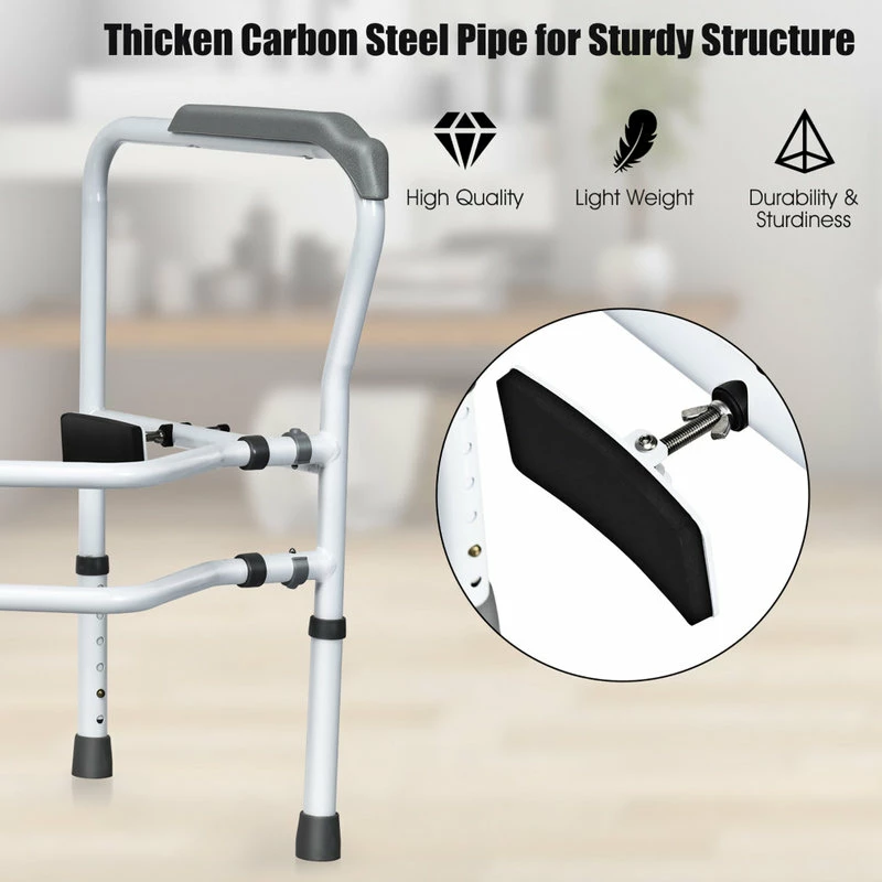 Discount 😀 Costway Toilet Safety Frame, Stand Toilet Safety Rail W/ Adjustable Height & Width 🥰 - Image 3