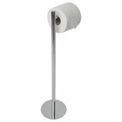 Deals 😀 Valsan Bathrooms Essentials Contempoary Free Standing Toilet Paper Holder, Satin Nickel 🤩