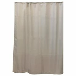 Wholesale 😉 EVIDECO Extra Long Shower Curtain Polyester 12 Rings 79L X 71W, Taupe 👏