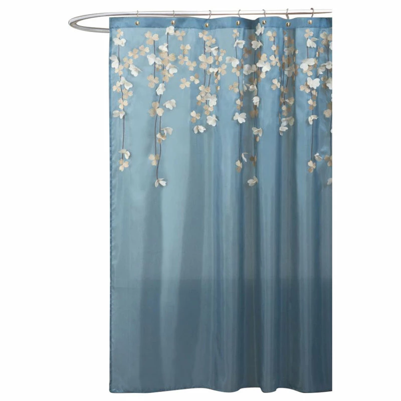 Best deal ๐ Lush Decor Flower Drops Federal Blue/White Shower Curtain 72x72 ๐