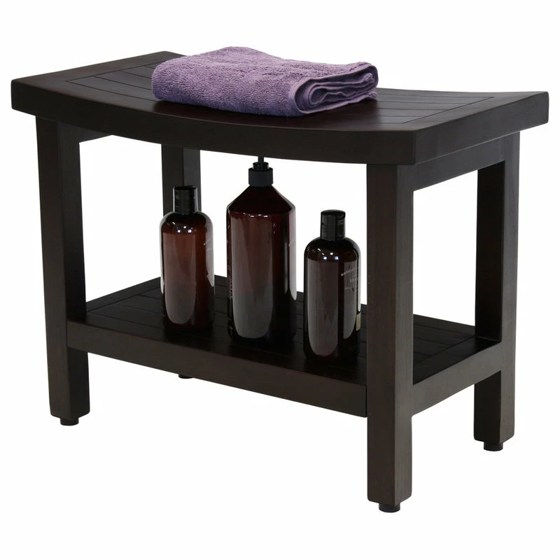 Brand new ๐ฏ AquaTeak Patented 24" Sumba™ Mocha Teak Shower Bench With Shelf ๐ฅฐ - Image 2