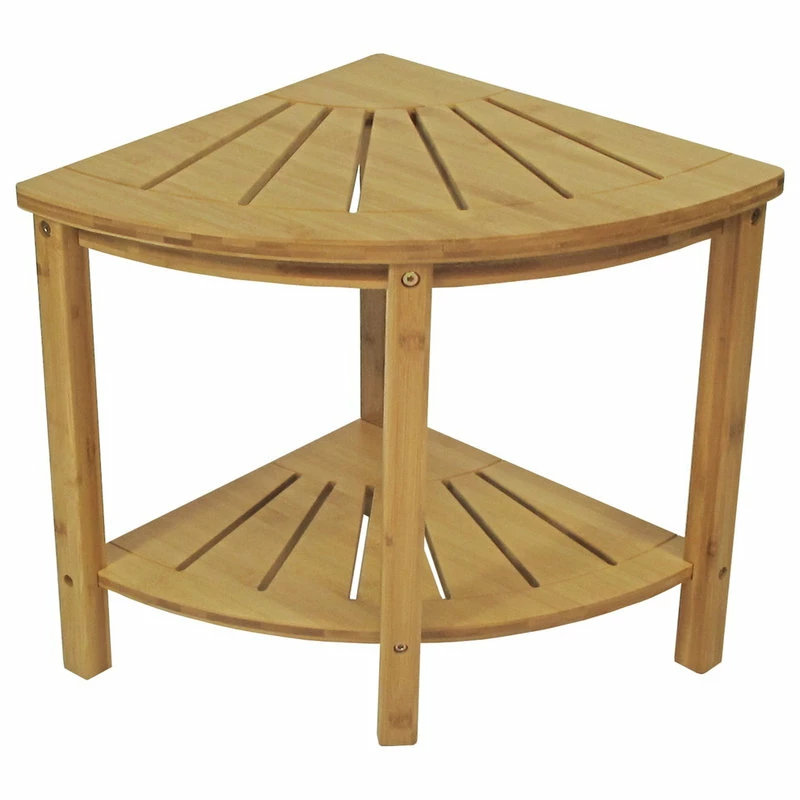 New β€οΈ Redmon Bamboo Spa Style Corner Shower Seat With Shelf π - Image 2