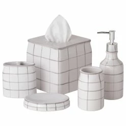 Top 10 🧨 Sparrowhawk International Brandon 5-Piece Bath Accessory Set, Gray And White ❤️