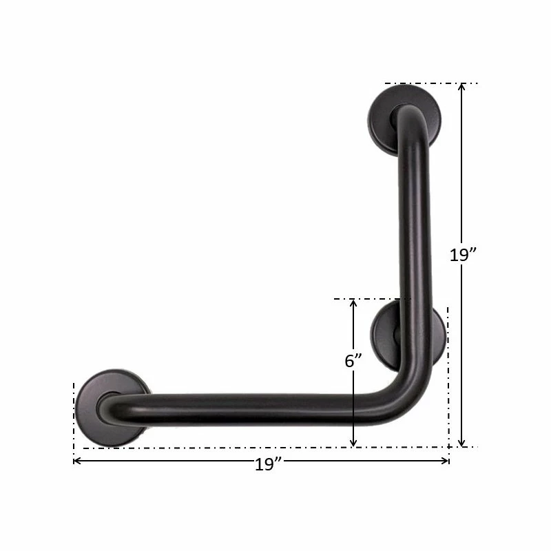 Deals 🌟 CSI Bathware 16" X 16" Left Hand L-Shaped Vertical Angle Grab Bar, Matte Black 🎉 - Image 7