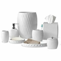 Top 10 😉 TATARA Resin Bath Accessory Set For Vanity Countertops 8 Piece Luxury Ensemble, White 🧨