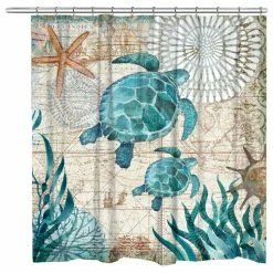 Top 10 🛒 Laural Home Bay Turtles Shower Curtain, 71x72 👏