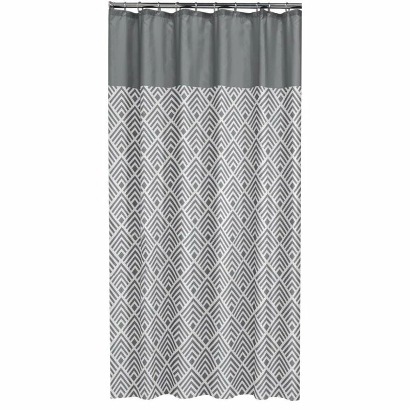 Best Pirce ๐ Extra Long Shower Curtain 72"x78" Sealskin Angoli Gray And White Fabric ๐