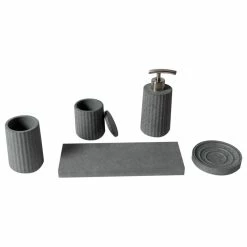 Brand new ๐ ALFI TRADE INC ALFI Brand ABCO1001 5-Piece Solid Concrete Gray Matte Bathroom Accessory Set โ๏ธ