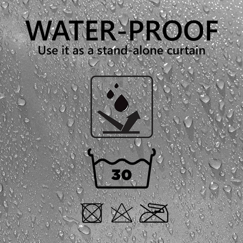 Buy ๐ฅ EVIDECO Hookless Shower Curtain Polyester Cubic, Grey ๐ - Image 4