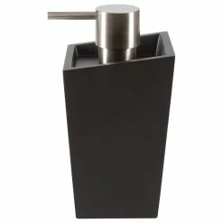 Hot Sale 🔥 Countertop Soap And Lotion Dispenser Spirella Yoshi Matte Black Polyresin 🎁