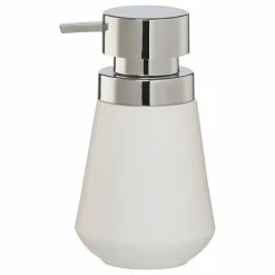 New 👏 Countertop Soap And Lotion Dispenser Sealskin Conical Chrome White Porcelain 🔥