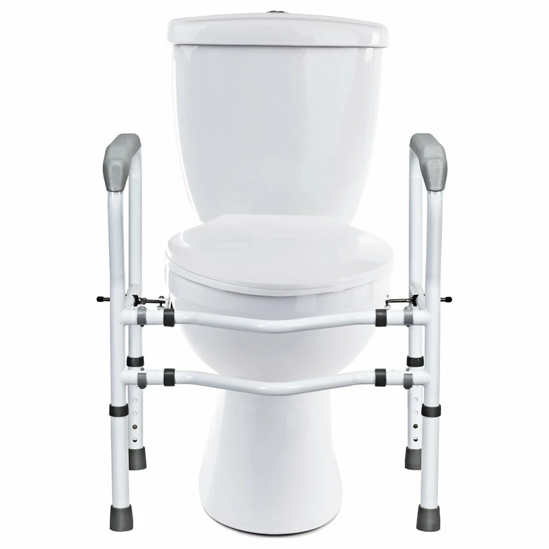 Discount 😀 Costway Toilet Safety Frame, Stand Toilet Safety Rail W/ Adjustable Height & Width 🥰
