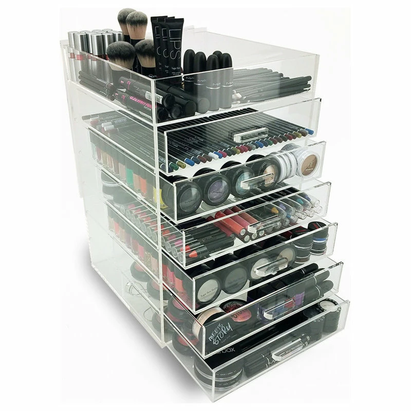 Best Pirce ✔️ Vandue Corporation OnDisplay 7 Tier Acrylic Cosmetic/Makeup Organizer - Multi-Tiered Clear Drawer ✨ - Image 2