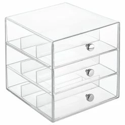 New 👏 IDesign Clarity 3-Drawer Stackable Glasses Organizer, Clear 🔥