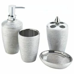 Best Pirce โ๏ธ Accent Plus Silver Shimmer Bath Accessory Set ๐
