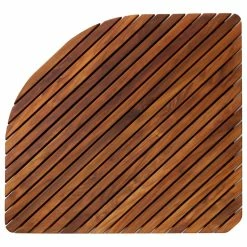 Hot Sale 🥰 Nordic Style Corner Teak Shower And Spa Mat With Rounded Edge 30″x 30″ 💯