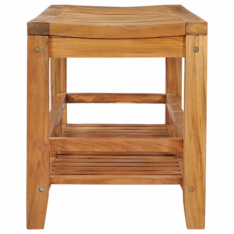 Flash Sale ๐ Chic Teak Inc. Teak Wood Nassau Shower Stool / Bench With Shelf, 47" โ๏ธ - Image 5