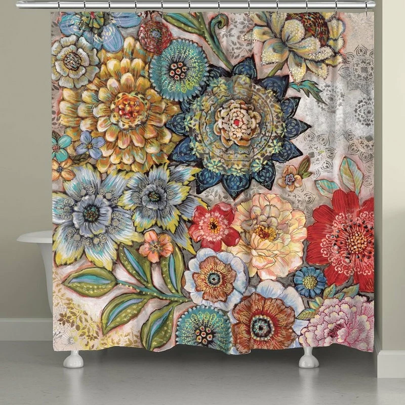 Wholesale ๐งจ Laural Home Boho Bouquet Shower Curtain โญ - Image 3