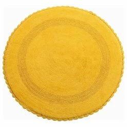 Top 10 โญ Saffron Fabs Bath Rug 36" Reversible Hand Knit Crochet Lace Border, Yellow ๐ฏ