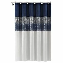 Cheapest 🥰 Lush Decor Night Sky Shower Curtain, 72"x72", Navy/White ⭐