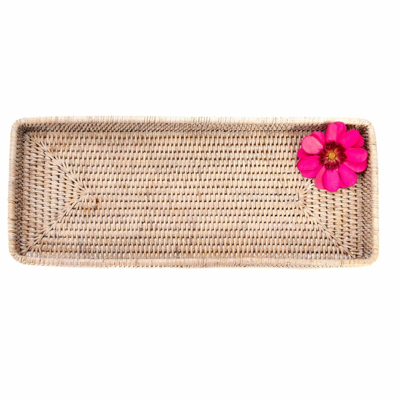 Coupon ๐ Artifacts Trading Company Artifacts Rattan Rectangular Vanity Tray, White Wash ๐ฏ
