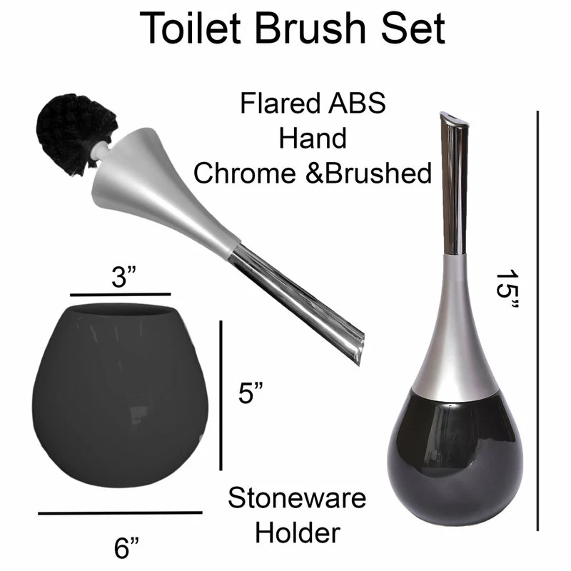 Flash Sale โค๏ธ EVIDECO Water Drop Toilet Bowl Brush And Holder Set, Black ๐ - Image 3