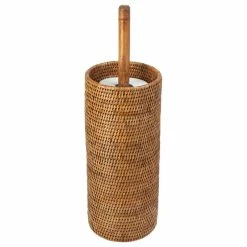 Outlet 👏 KOUBOO La Jolla Handwoven Rattan Toilet Roll Stand, 3 Rolls, Honey-Brown 💯