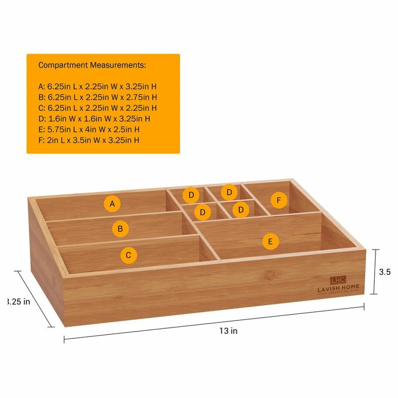 Outlet ⨠Lavish Home Bamboo Makeup Organizer 𧨠- Image 3