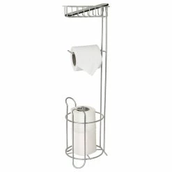 Flash Sale 🤩 TATARA Nu Steel Freestanding Metal Wire Toilet Paper Roll Holder Stand, Silver Finish ⭐