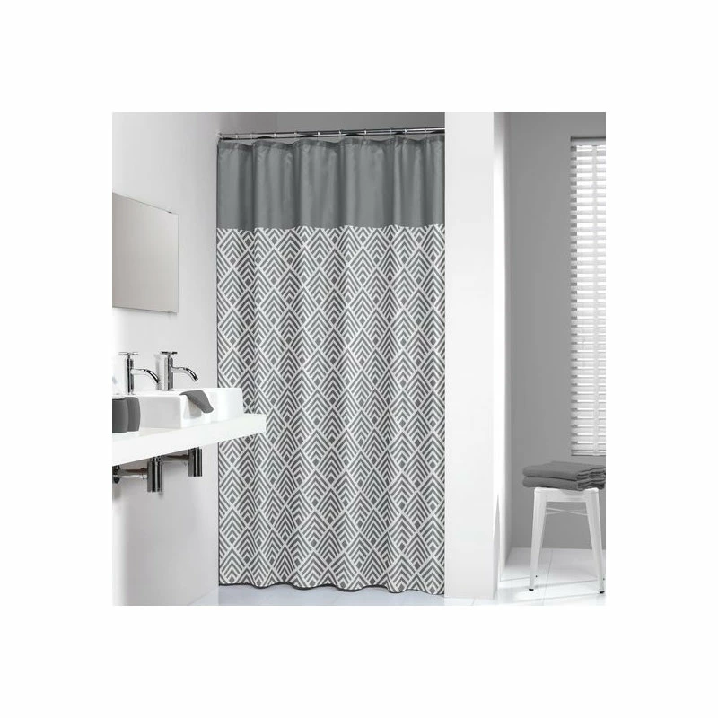 Best Pirce ๐ Extra Long Shower Curtain 72"x78" Sealskin Angoli Gray And White Fabric ๐ - Image 2