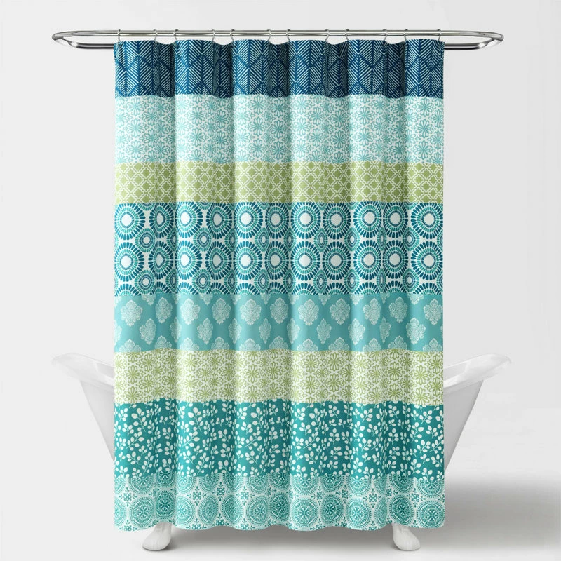 Wholesale ๐ Lush Decor Bohemian Stripe 72x72 Shower Curtain, Blue/Green ๐ - Image 8
