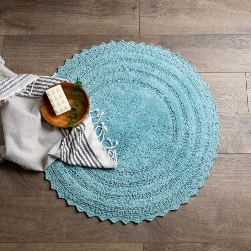 Promo π Design Imports DII Cameo Blue Round Crochet Bath Mat β¨ - Image 6