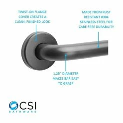Flash Sale 🎁 CSI Bathware 32 Inch Straight Safety Grab Bar With 1.25" OD, Matte Black 👍