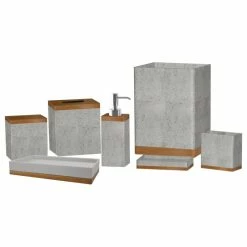 Cheap 🧨 TATARA Nu Steel Concrete 7Pc Set Bath Collection-Stone Grey 😀