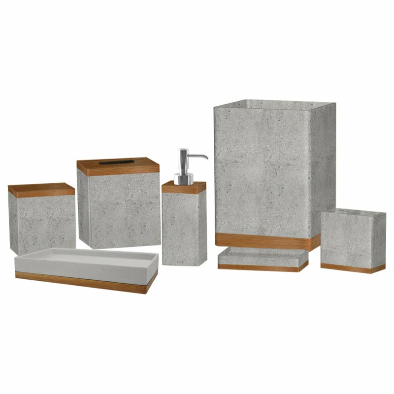 Cheap ๐งจ TATARA Nu Steel Concrete 7Pc Set Bath Collection-Stone Grey ๐